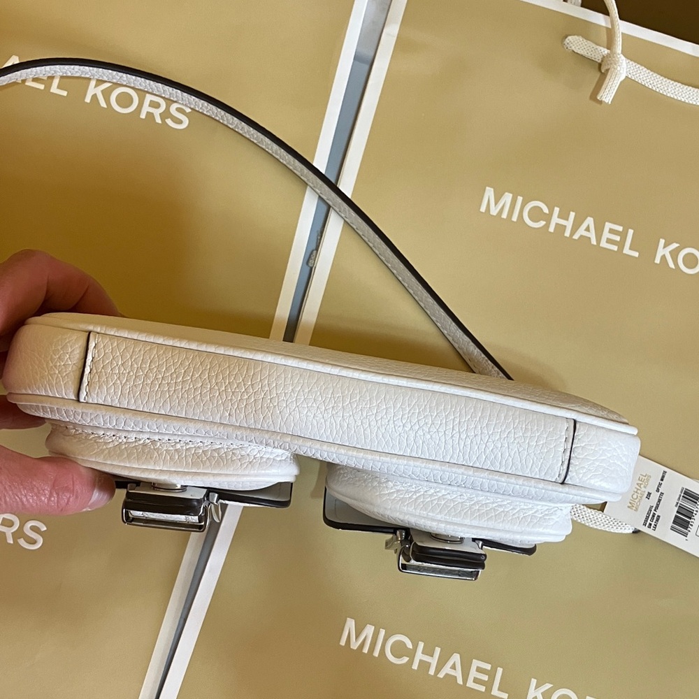 Michael Kors ZOE SM Conv Pouchette Optic White Leather - Picture 4 of 10